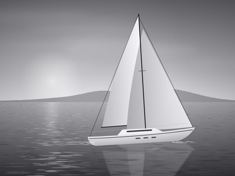 A well-lit, carefully composed photo of a sailboat under sail